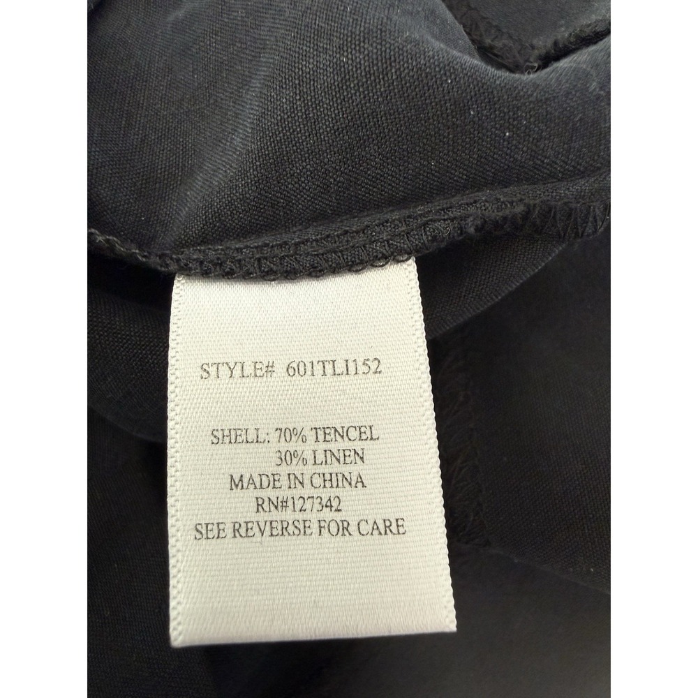 Elizabeth Klein Beyond Vintage Romper Shorts Womens Sz 8 Black Cap Sleeve Linen - Picture 7 of 12